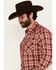 Image #2 - Wrangler Retro Men's Plaid Print Long Sleeve Snap Western Shirt, Red, hi-res