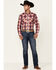 Image #2 - Rock & Roll Denim Men's Red Large Yarndye Plaid Long Sleeve Snap Western Shirt, Red, hi-res