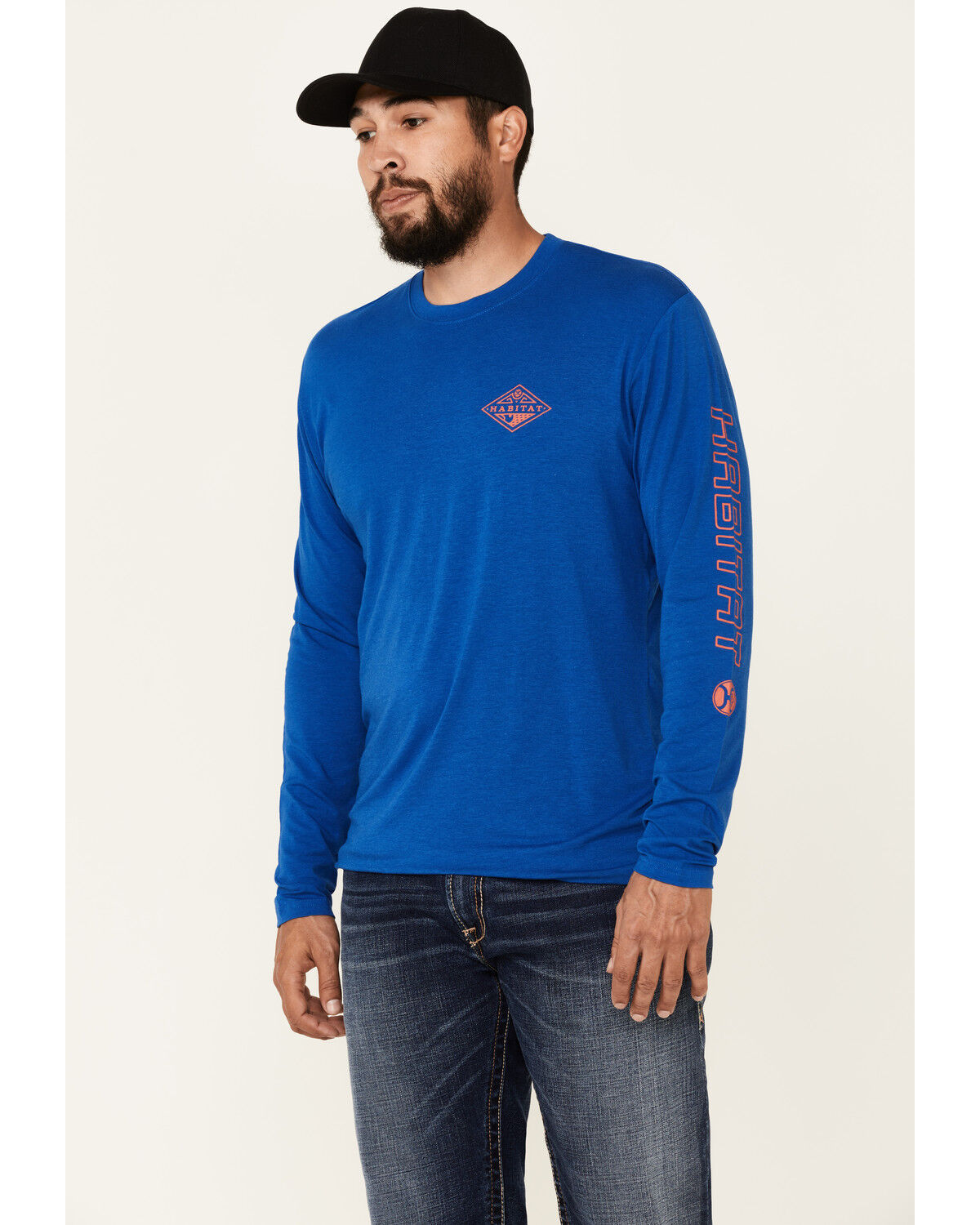 Image #1 - Hooey Men's Captain Logo Long Sleeve T-Shirt, Blue, hi-res