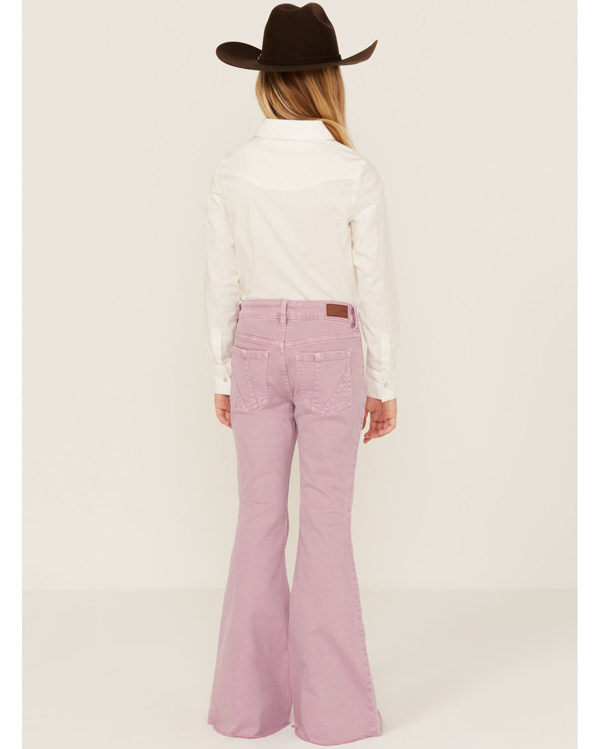 Image #3 - Shyanne Girls' Super Flare Distressed Hem Stretch Jeans, Lavender, hi-res