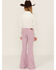 Image #3 - Shyanne Girls' Super Flare Distressed Hem Stretch Jeans, Lavender, hi-res