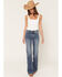 Image #3 - 7 For All Mankind Women's Gale Medium Wash Mid Rise Metallic Pocket 32" Bootcut Stretch Denim Jeans, Medium Wash, hi-res