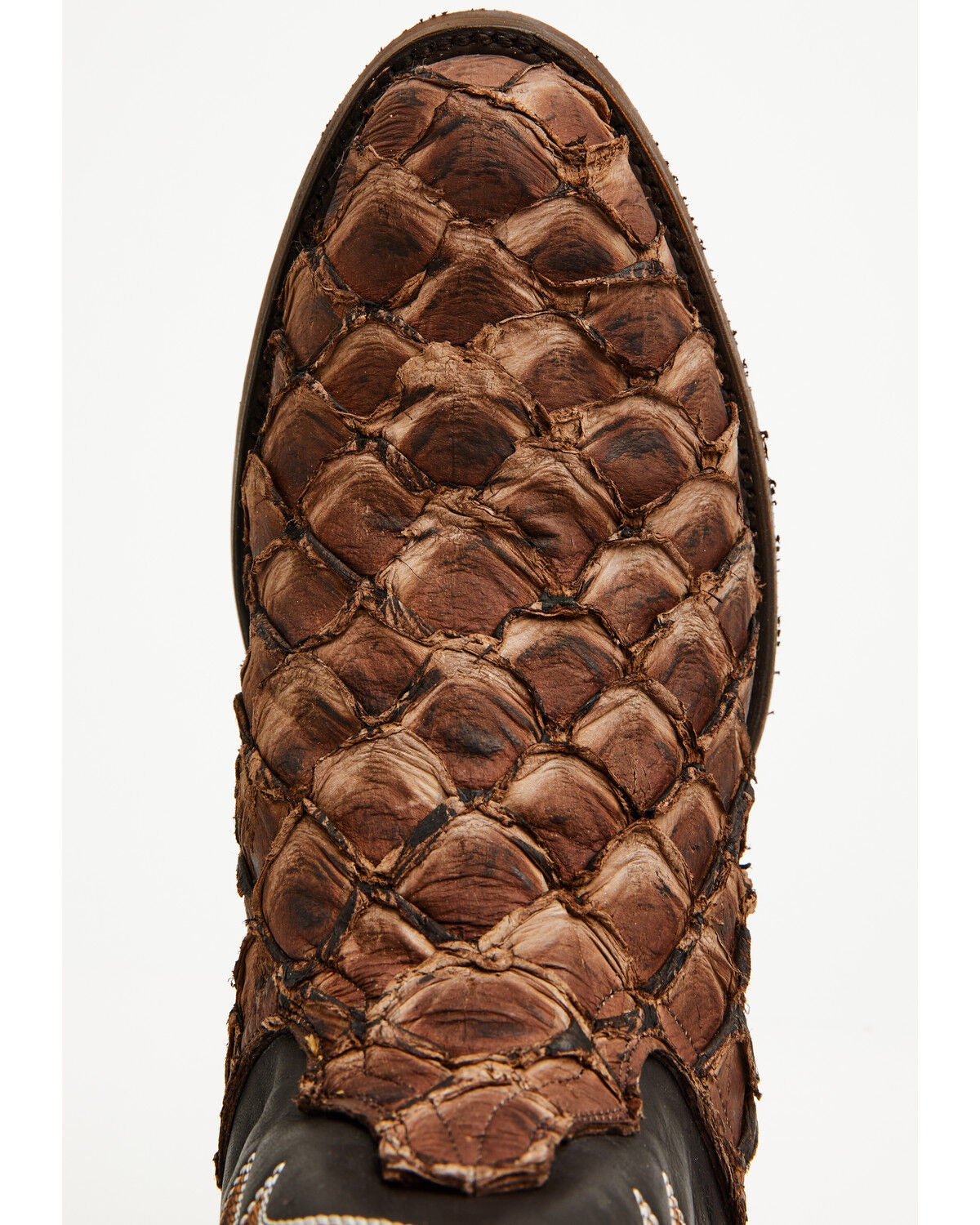 Image #6 - Dan Post Men's Exotic Pirarucu Western Boots - Round Toe, Chocolate, hi-res