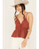 Image #1 - Wild Moss Women's Lace Trim Sleeveless Top, Rust Copper, hi-res