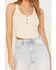 Image #3 - Cleo + Wolf Women's Cropped Ribbed Tank Top, Sand, hi-res