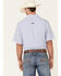 Panhandle Men's Performance Geo Print Short Sleeve Button Down Western Shirt , Blue, hi-res