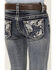 Image #4 - Shyanne Little Girls' Medium Wash Faded Paisley Pocket Stretch Bootcut Jeans , Blue, hi-res