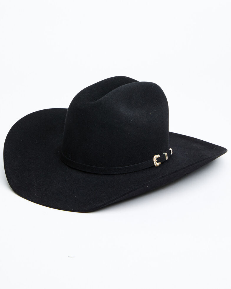Justin Men's 100X Dalhart Self Buckle Band Wool Felt Western Hat - Black , Black, hi-res