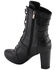Image #8 - Milwaukee Leather Women's Block Heel Lace Front Boots - Round Toe, Black, hi-res