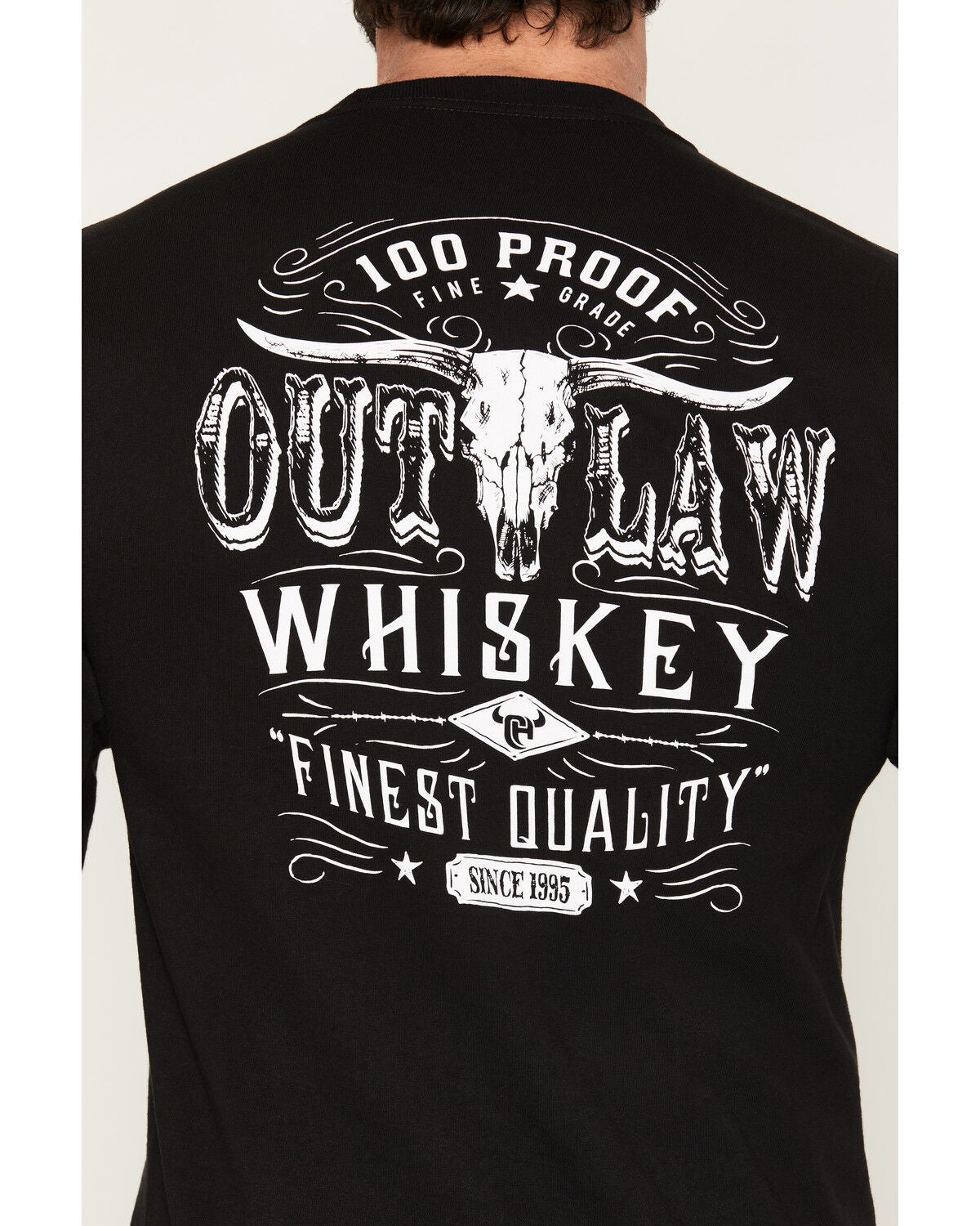 Image #4 - Cowboy Hardware Men's Outlaw Whiskey Long Sleeve Graphic T-Shirt, Black, hi-res