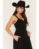 Image #2 - Lovestitch Women's Sleeveless Snap Front Midi Dress, Black, hi-res