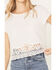 Beyond The Radar Women's Crochet Hem Trim Top, White, hi-res