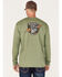 Wrangler Men's FR Skull Logo Graphic Long Sleeve T-Shirt, Olive, hi-res