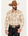 Image #1 - Pendleton Men's Canyon Plaid Print Long Sleeve Western Flannel Snap Shirt, Tan, hi-res