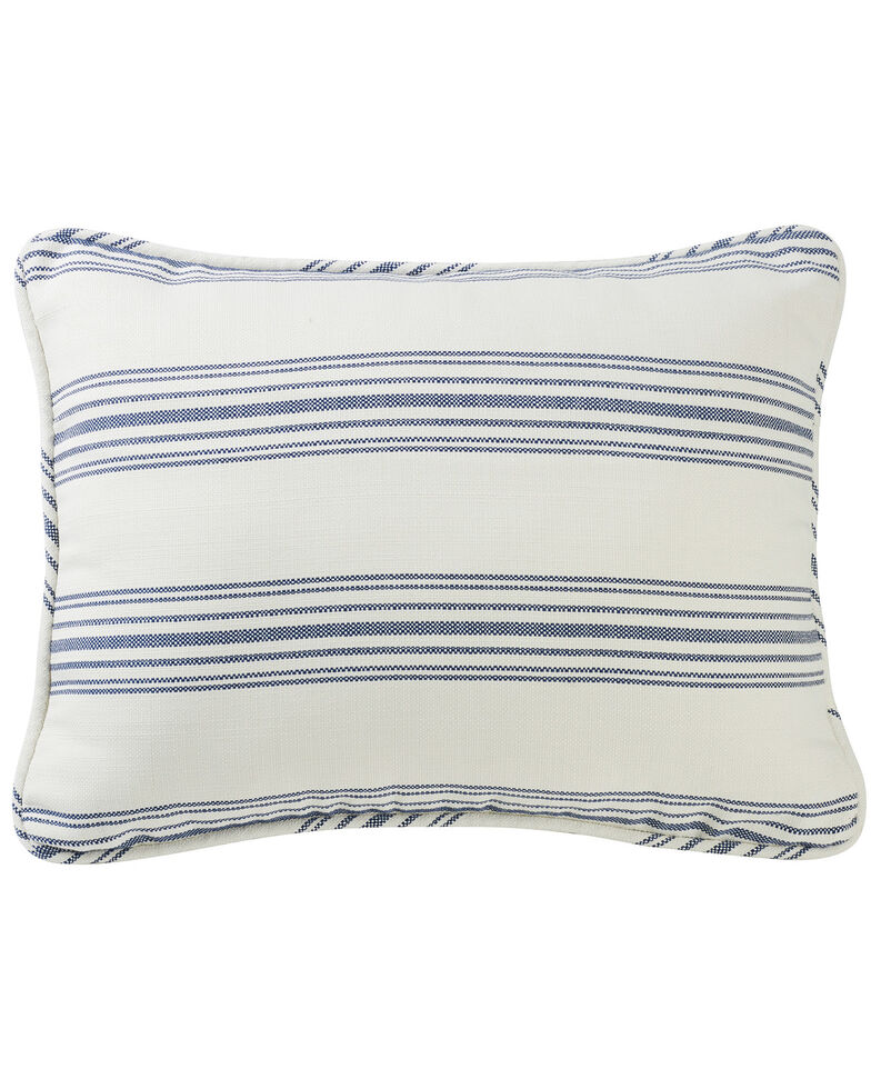 HiEnd Accents Prescott Navy Stripe Pillow Sham Set - Queen , Navy, hi-res