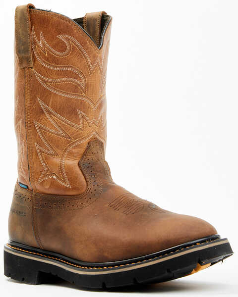 Image #1 - Cody James Men's Pull-On Waterproof Work Boots - Round Toe , Tan, hi-res