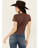 Image #4 - Cleo + Wolf Women's Auggie Short Sleeve Boxy Graphic Tee , Brown, hi-res