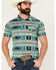 Image #1 - Hooey Men's Hot Shot Southwestern Short Sleeve Performance Polo Shirt , Teal, hi-res