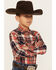 Image #2 - Roper Boys' Plaid Print Long Sleeve Snap Western Flannel Shirt, , hi-res