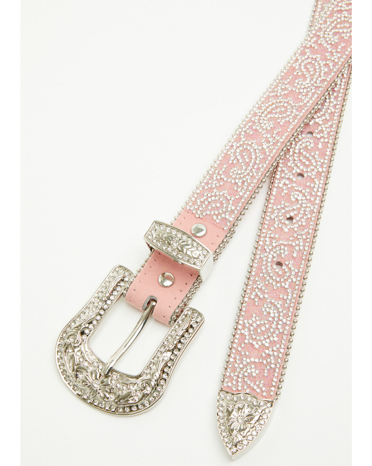 Image #2 - Shyanne Girls' Paisley Bling Buckle Belt, Light Pink, hi-res