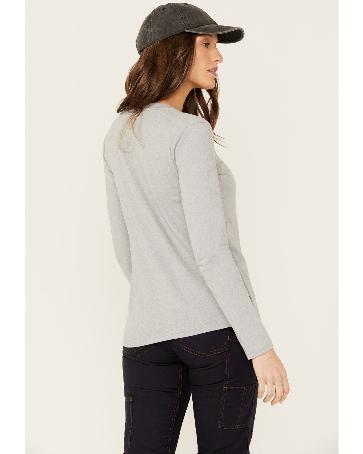 Image #4 - Timberland Women's Cotton Core Long Sleeve T-Shirt, Grey, hi-res