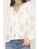 Image #3 - Wild Moss Women's Solid Lace Long Sleeve Button-Down Peasant Top, White, hi-res