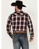 Image #4 - Cody James Men's Uncle Sam Plaid Print Long Sleeve Snap Western Shirt, Navy, hi-res