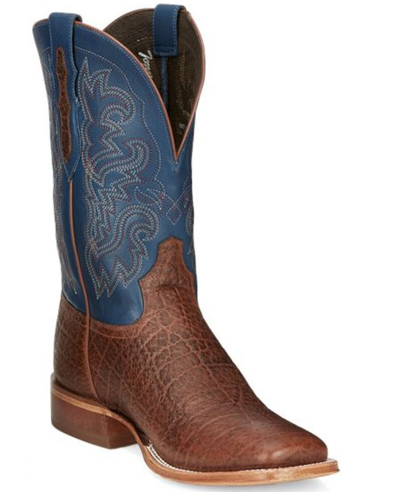 Tony Lama Men's Jinglebob Safari Western Boots - Wide Square Toe , Cognac, hi-res
