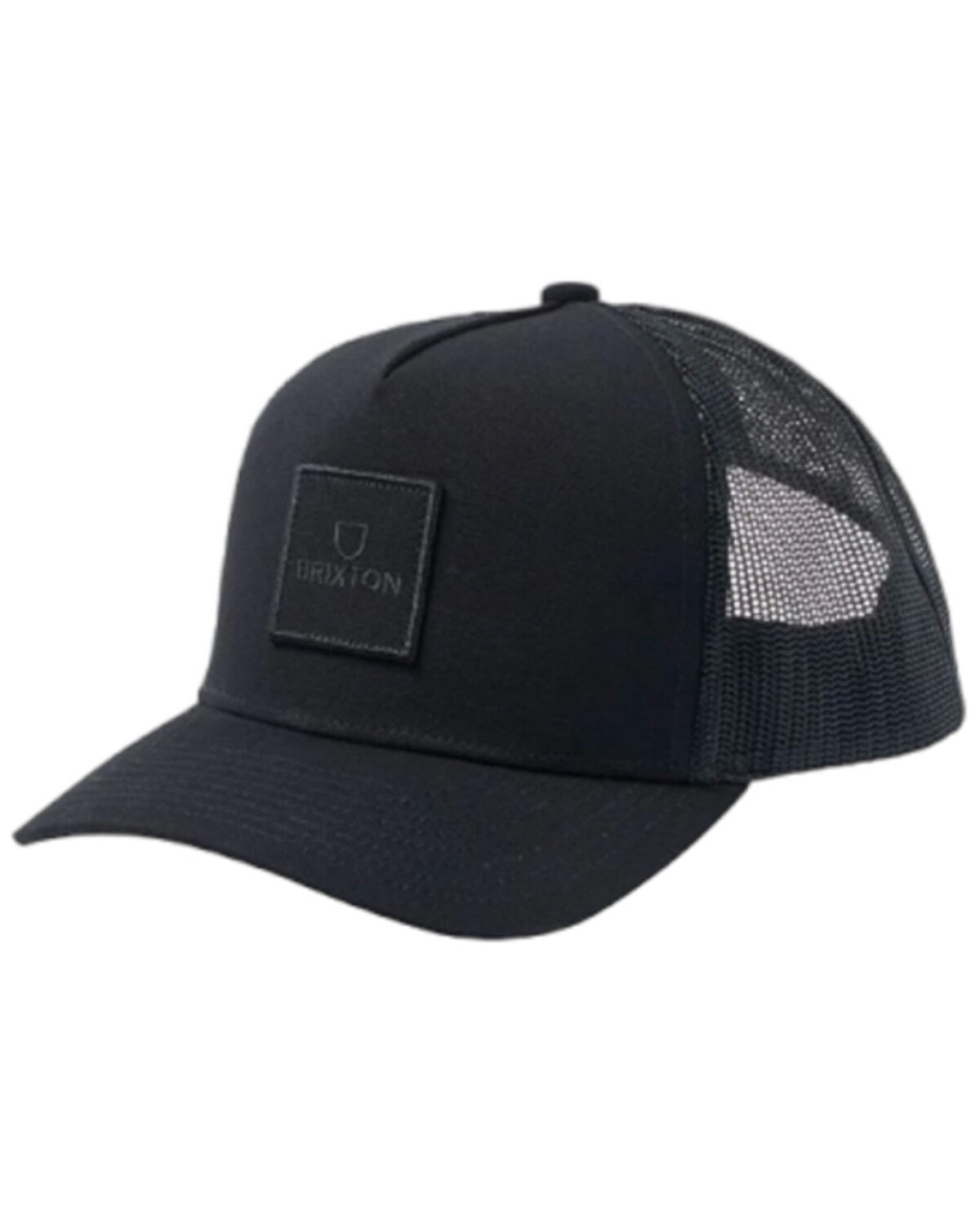 Image #1 - Brixton Men's Alpha Block Netplus Logo Ball Cap, Black, hi-res
