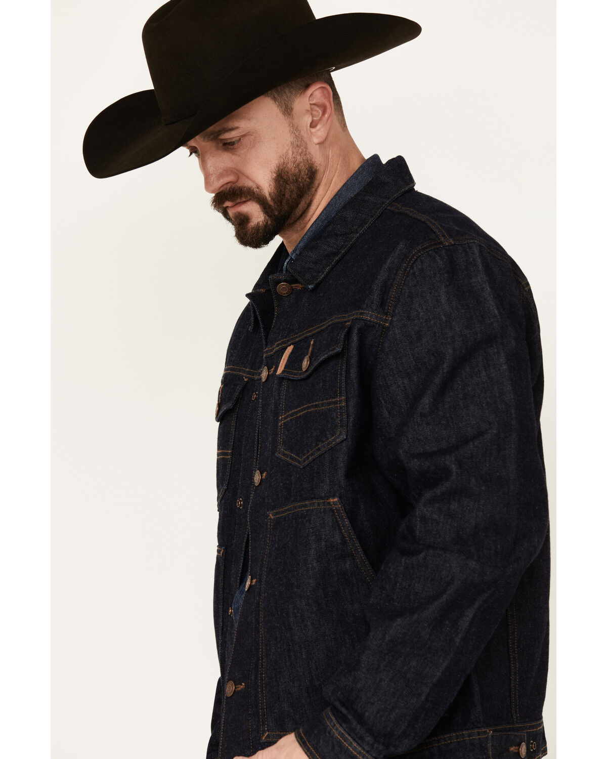 Image #2 - Cinch Men's Dark Wash Denim Jacket, Indigo, hi-res