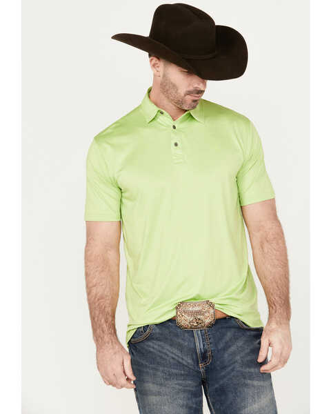 Ariat Men's Charger 2.0 Fitted Short Sleeve Polo Shirt, Bright Green, hi-res
