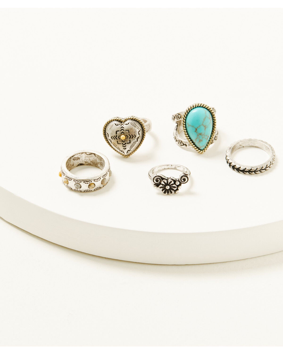 Shyanne Women's Wildheart Concho Ring Set - 5 Piece, Silver, hi-res