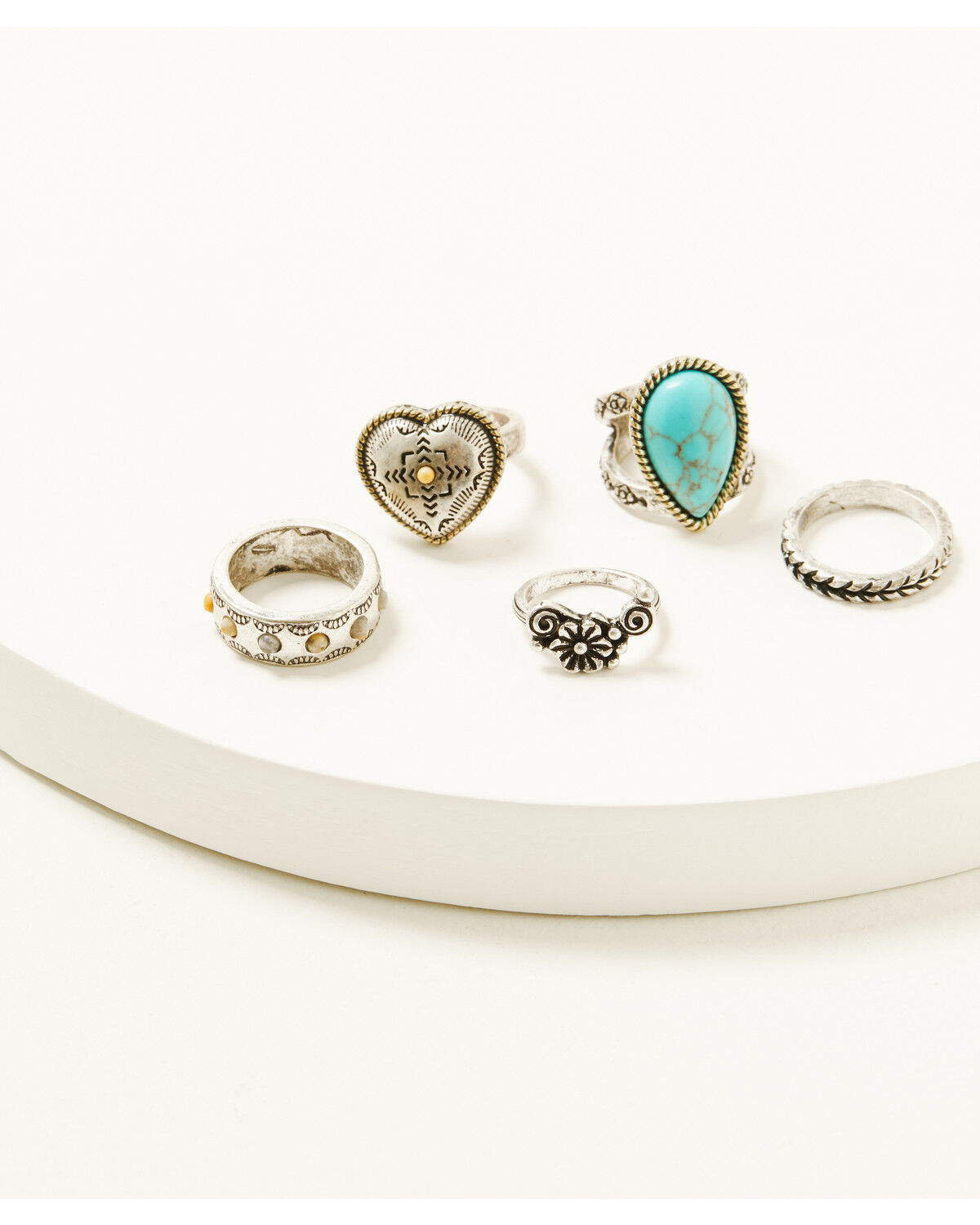 Image #1 - Shyanne Women's Wildheart Concho Ring Set - 5 Piece, Silver, hi-res