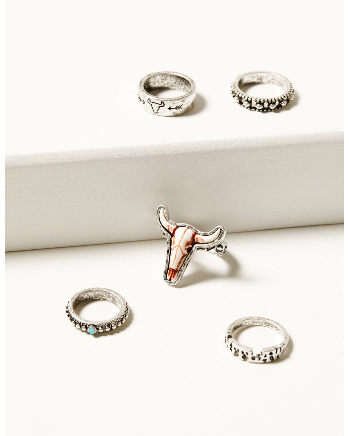 Idyllwind Women's Mallory Outlaw Ring Set - 5 Piece, Silver, hi-res