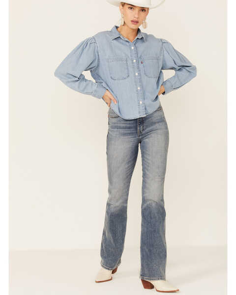 Levis Women's Kinsley Denim Utility Shirt, Light Blue, hi-res