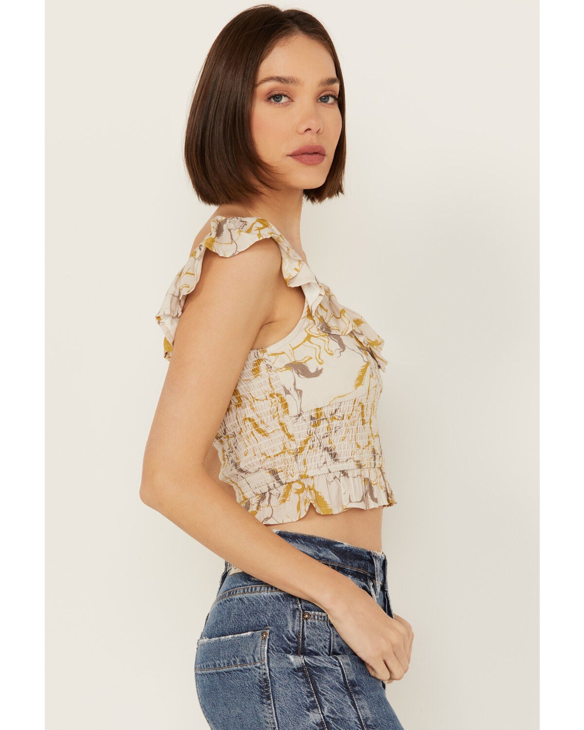 Image #2 - Rock & Roll Denim Women's Sleeveless Horse Print Tank, Natural, hi-res