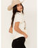 Image #2 - Youth in Revolt Women's Let It Roll Muscle Short Sleeve Graphic Tee, Off White, hi-res