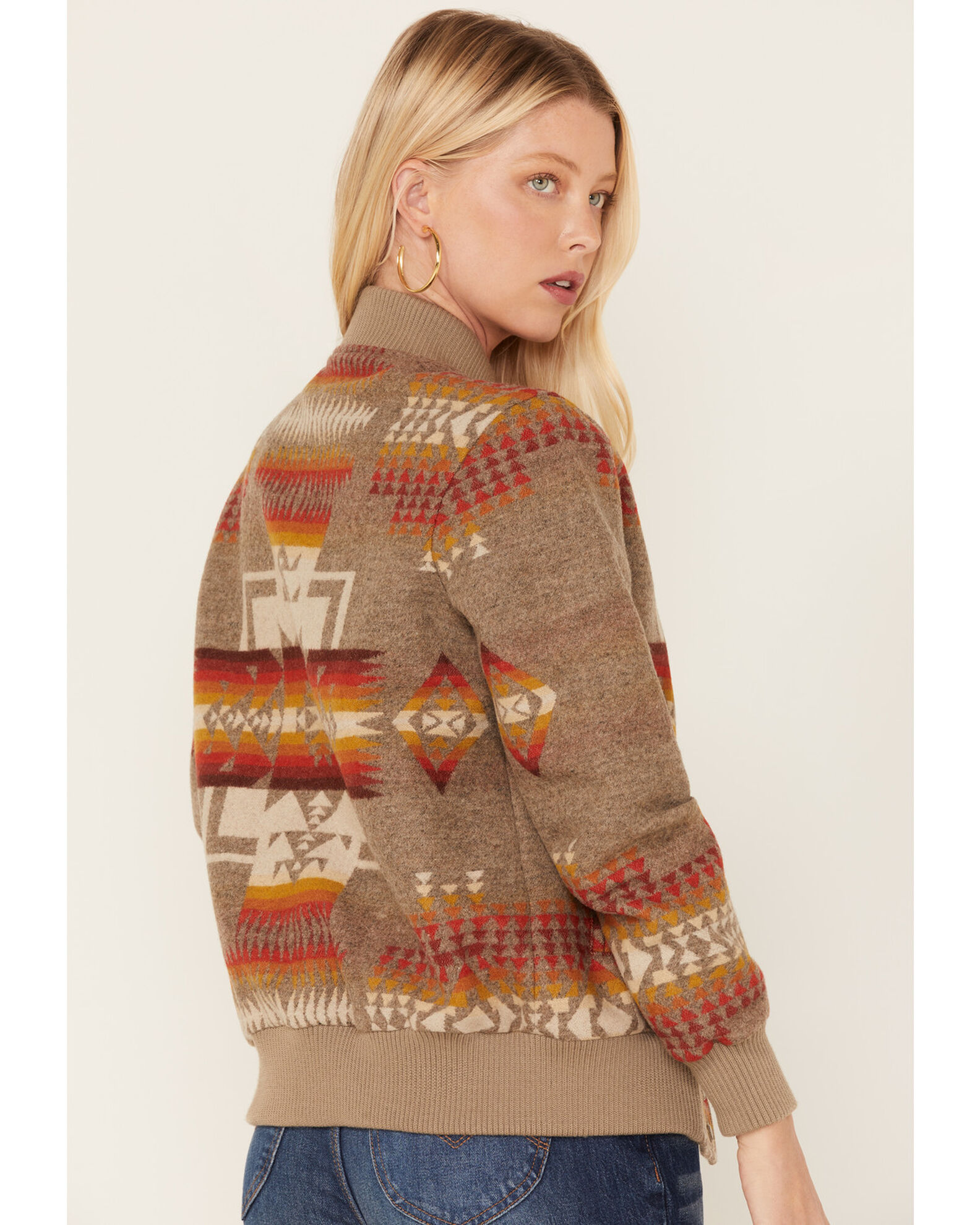 Pendleton Women s Mixed Print Western Jacquard Bomber Jacket Sheplers