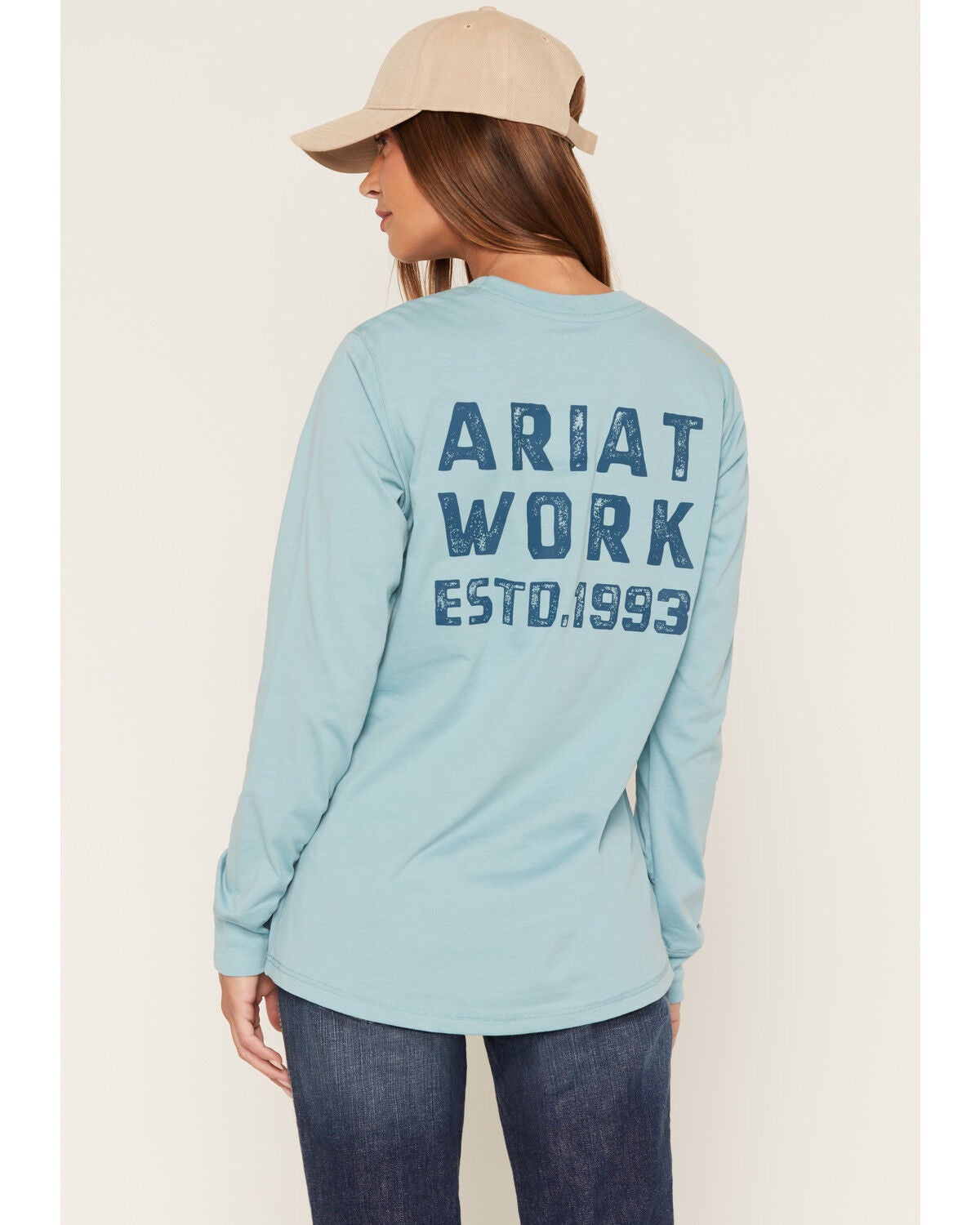 Image #1 - Ariat Women's Workman EST 1993 Long Sleeve Work T-Shirt, Turquoise, hi-res