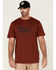 Image #1 - Hawx Men's Flying Flag Graphic Work T-Shirt , Dark Red, hi-res