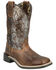 Image #1 - Smoky Mountain Little Girls' Sadie Western Boots - Broad Square Toe, Brown, hi-res