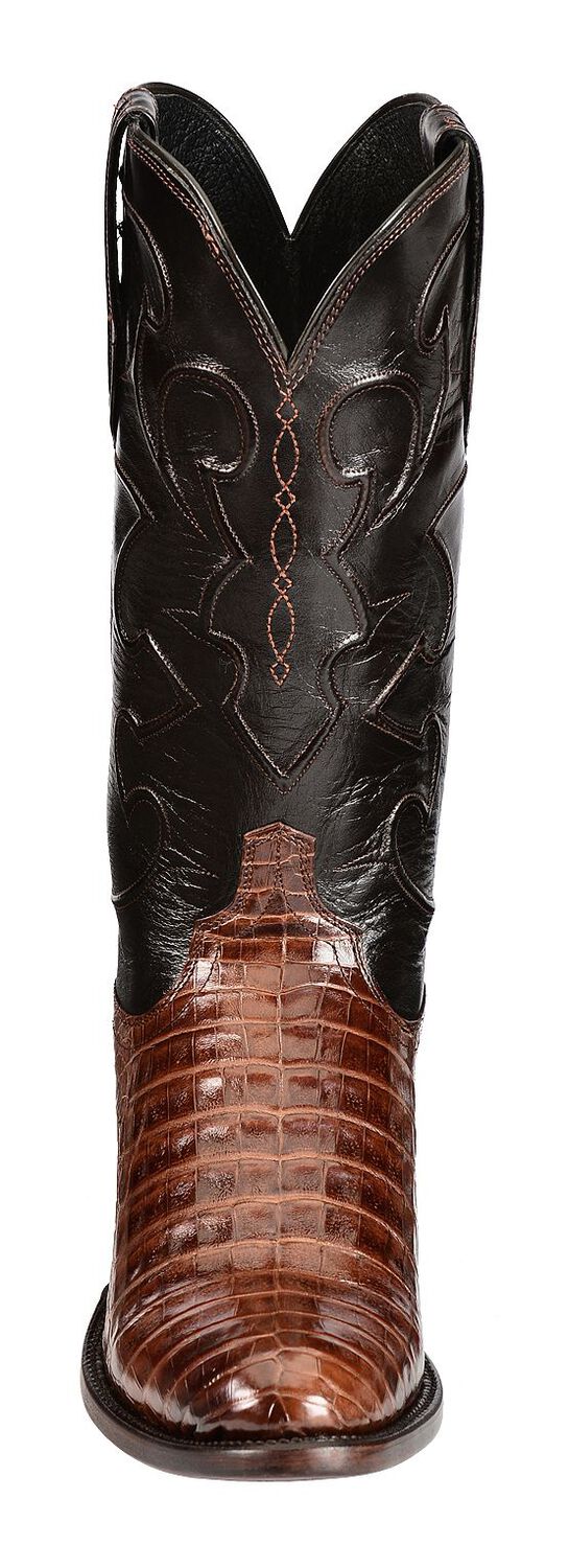 Image #4 - Lucchese Handmade 1883 Caiman Belly Cowboy Boots - Medium Toe, Sienna, hi-res