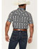 Image #4 - RANK 45&reg; Men's Rodeo Tech 2.0 8 Seconds Southwestern Print Short Sleeve Snap Stretch Performance Shirt, Blue, hi-res