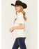 Image #2 - Shyanne Women's Embroidered and Studded Bull Skull Short Sleeve Graphic Tee, Natural, hi-res