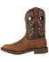 Rocky Men's Ride FLX Waterproof Pull On Western Boot - Square Toe, Brown, hi-res