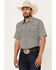 Image #1 - Cody James Men's Pool Party Geo Print Short Sleeve Snap Western Shirt - Tall, Navy, hi-res