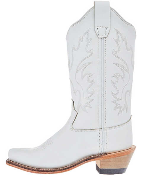 Image #3 - Old West Girls' Western Boots - Snip Toe , White, hi-res