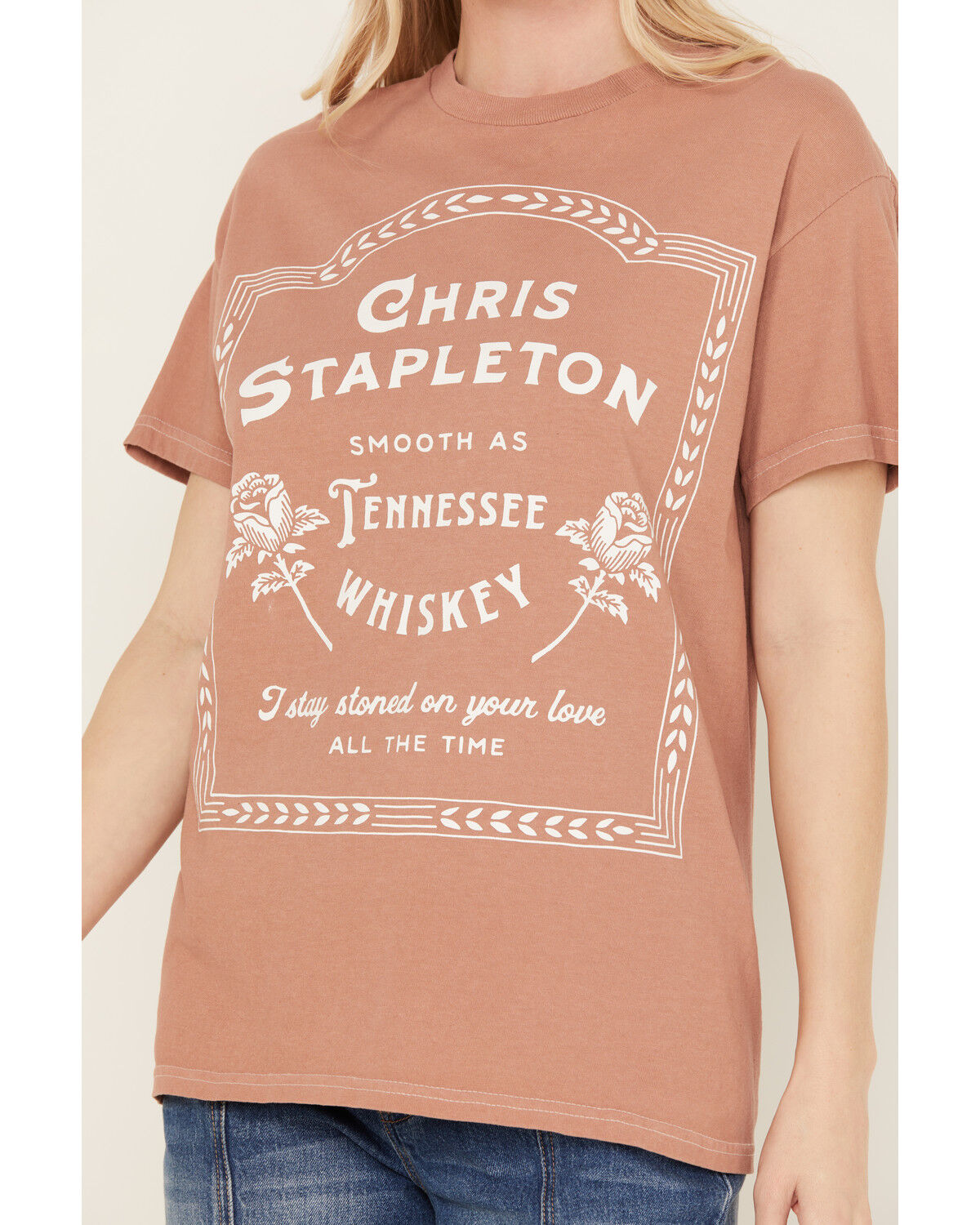 Image #3 - Merch Traffic Women's Chris Stapleton Rose Short Sleeve Graphic Tee, Rust Copper, hi-res