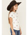 Image #3 - Shyanne Girls' Bow Horseshoe Embroidered Short Sleeve Tee, Pink, hi-res