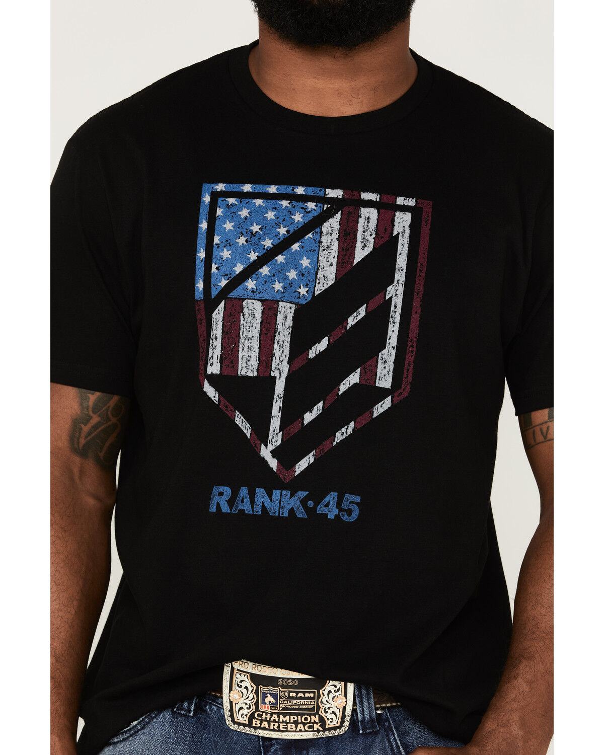 Image #3 - RANK 45® Men's Gate Flag Logo Graphic T-Shirt, Black, hi-res